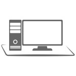 컴퓨터 PC 아이콘 로고 디자인 | 프리미엄 벡터