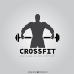 Template with yellow background for crossfit | Free Vector