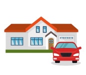 주택 보험 주택 자동차 보호 설계 | 무료 벡터