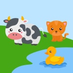 귀여운 동물과 함께하는 일상의 농장 생활 | 프리미엄 벡터