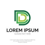 로고 라인 이니셜 문자 D로고 디자인 템플릿 로고 D 기술 현대 로고 디자인 영감 | 프리미엄 벡터