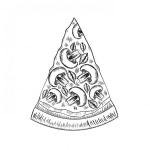 피자 의 잉크 스케치 | 프리미엄 벡터