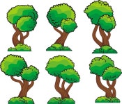 나무와 바위 | 프리미엄 벡터