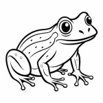 라인 아트 터 개구리 일러스트레이션 | 프리미엄 벡터