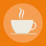 카페테리아 포스터 배너를 위한 연기 플랫 스타일 장식 디자인을 갖춘 뜨거운 커피 벡터 컵 | 프리미엄 벡터