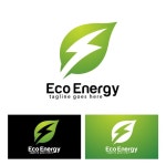 A green logo with the word energy on it | Premium Vector