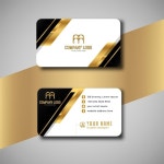 기하학적 황금 명함 서식 파일 디자인 | 무료 벡터