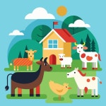 농장 동물 터 | 프리미엄 AI 생성 벡터