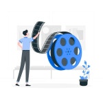 필름 롤 개념 그림 | 프리미엄 벡터