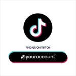 Tiktok 소셜 미디어 포스트 디자인에서 우리를 찾으세요 | 프리미엄 벡터