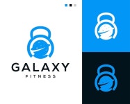 휘트니스 갤럭시 로고 디자인 서식 파일 | 프리미엄 벡터