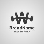 Premium Vector | Fitness w letter typography logo design