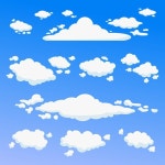 손으로 그린 구름 컬렉션 | 무료 벡터