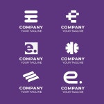 평면 디자인 e 로고 템플릿 | 프리미엄 벡터