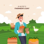 Hand drawn farmers day celebration illustration | Free Vector
