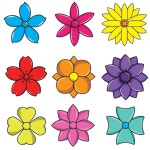 꽃의 고립 된 세트 | 무료 벡터