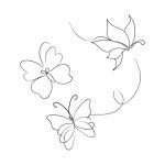 장식 라인 아트 나비의 ⁇ 터 세트 | 프리미엄 벡터 장식 라인 아트 나비의  ⁇ 터 세트 | 프리미엄 벡터