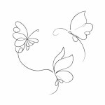 장식 라인 아트 나비의 ⁇ 터 세트 | 프리미엄 벡터 장식 라인 아트 나비의  ⁇ 터 세트 | 프리미엄 벡터