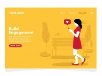 플랫 교사의 날 방문 페이지 템플릿 | 무료 벡터