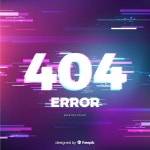 글리치 오류 404 페이지 배경 | 무료 벡터