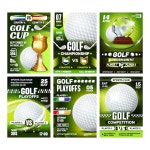 Premium Vector | Golf club field playground game posters set