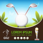 Golf ball vector concept golf tournament world | Premium Vector