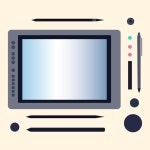 디지털 드로잉 태블릿 | 프리미엄 벡터