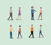 가 평면 디자인에서 걷는 사람들 | 무료 벡터