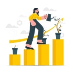 성장 컨셉 일러스트 | 프리미엄 벡터