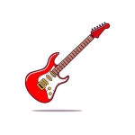 일렉트릭 기타 색상 아이콘입니다. 벡터 일렉트릭 기타 이모티콘 그림 | 프리미엄 벡터