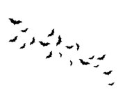 A row of bats that are flying in the sky bats shilouette for halloween | Premium Vector