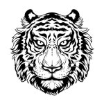 클래식 손으로 그린 타이거 compositio | 무료 벡터