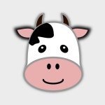 행복한 소 만화 얼굴 벡터 아트 | 프리미엄 벡터