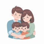 행복한 가족 터 | 프리미엄 AI 생성 벡터