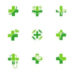 건강 관리 약국 의학 로고 | 프리미엄 벡터