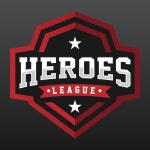 Heroes or superhero sport text logo | Premium Vector