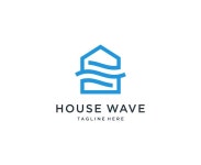 Premium Vector | House with wave logo design vector template