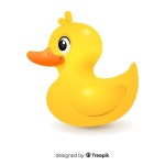 Premium Vector | Illustration of cute yellow rubber duckling