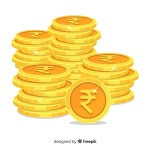 인도 루피 금화 스택 | 무료 벡터