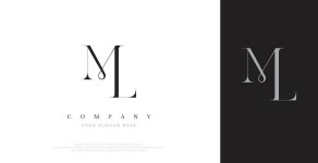 Initial ml logo design vector | Premium Vector