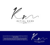 Kh initial handwriting signature logo | Premium Vector