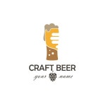 Vector beer mug vector art design isolated on yellow background | Premium Vector