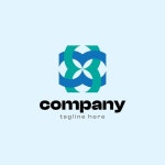 회사 로고 디자인 아이디어 벡터 세트 | 프리미엄 벡터