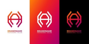 Letter ah monogram octagon logo | Premium Vector