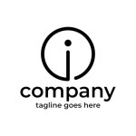 I letter logo design, i type logo with circle, unique letter i logo design template | Premium Vector