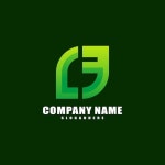 그라데이션 문자 f 로고 디자인 | 무료 벡터