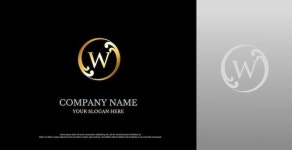Letter w logo with luxury ornament | Premium Vector