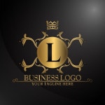 Luxury logo with gold color | Premium Vector