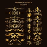 우아한 황금 경계 장식 터 컬렉션 | 프리미엄 벡터