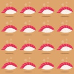 마구로 스시 패턴 | 프리미엄 벡터